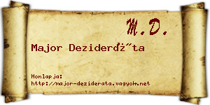 Major Dezideráta névjegykártya
